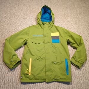 Special Blend Ski Snowboard Mens M Winter Coat Green Hooded Jacket Gorpcore